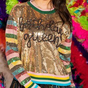 NWOT XL Queen of Sparkles Birthday Queen Sweater